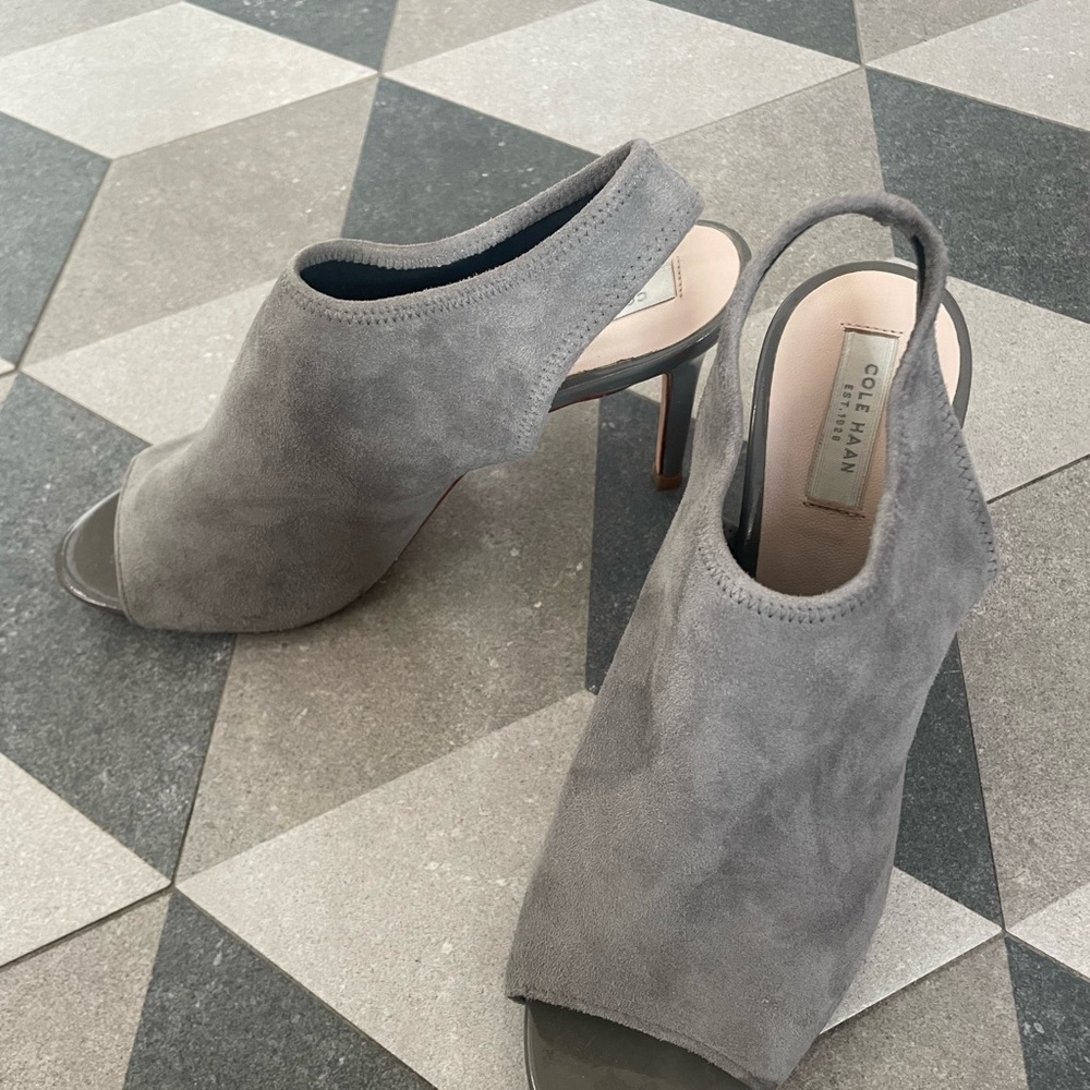 Cole Haan Women's Elegant Gray Suede Heels